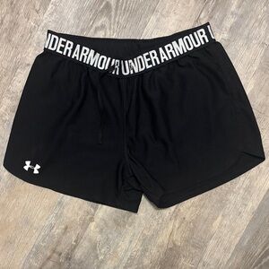 Under Armour Black Women’s Athletic Shorts with Logo Waistband
